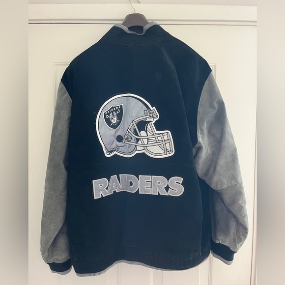 Vintage Raiders Leather Jacket XXL - Picture 2 of 9